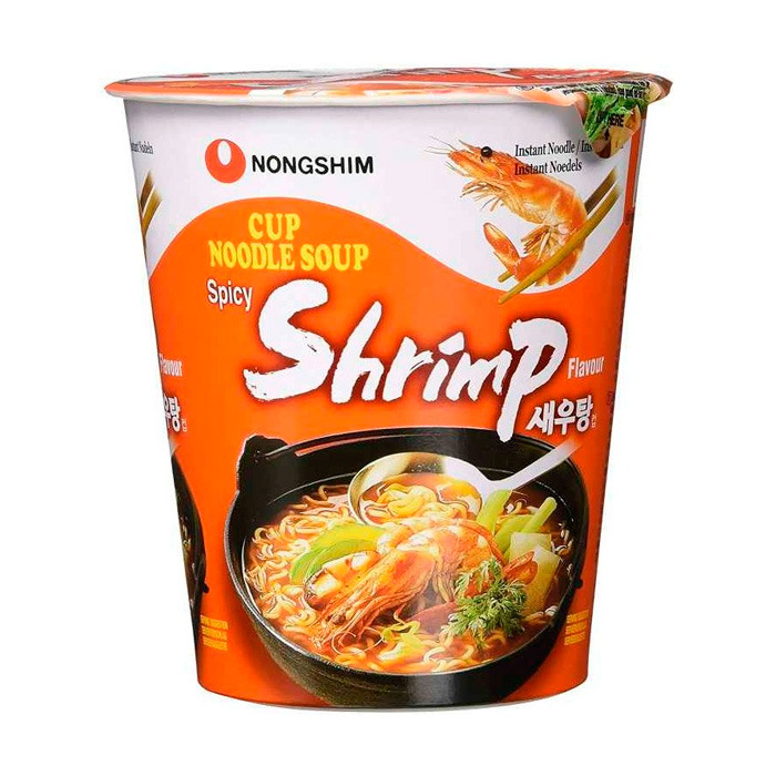 Суп острый с лапшой и креветками Nongshim 67 г (17711)