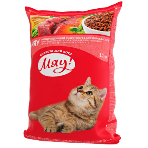 Сухой корм для кошек Мяу! С мясом 300 г (61389)