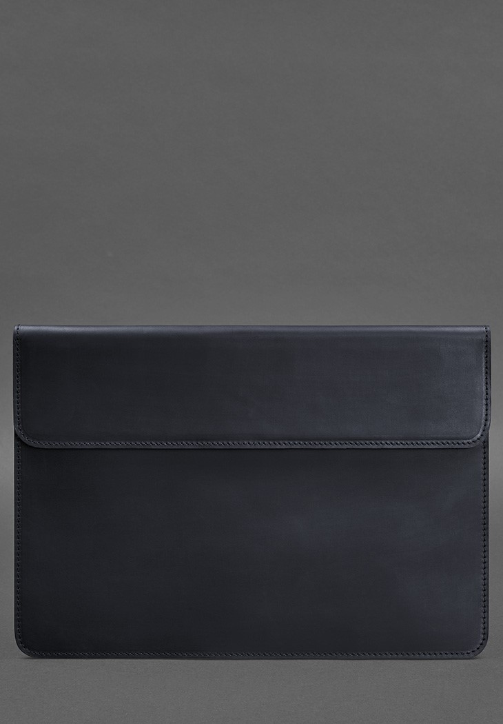 Кожаный чехол-конверт на магнитах для MacBook 15 дюйм Синий Crazy Horse BlankNote