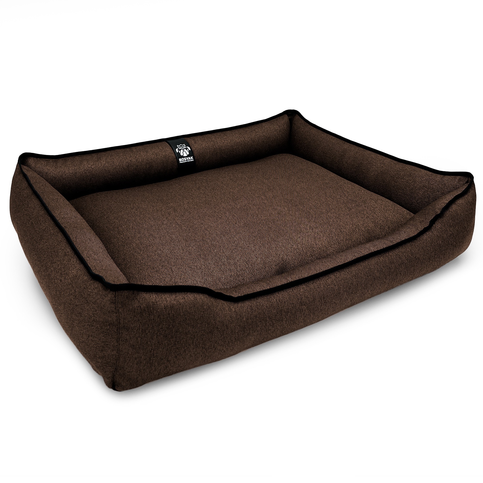 Лежак ліжко для собак всіх порід EGO Bosyak Рогожка L 90x75 Коричневий (спальне місце для великих собак)