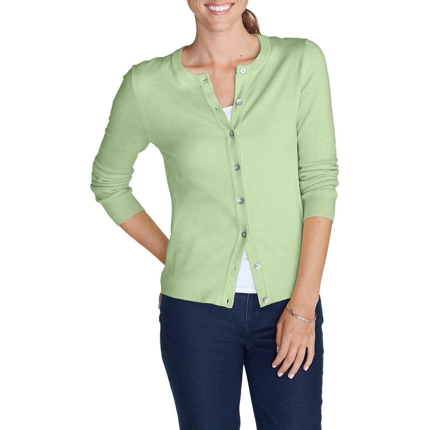 Кардиган Eddie Bauer Womens Christine Cardigan Sweater Solid XS Зелений (9311SM)