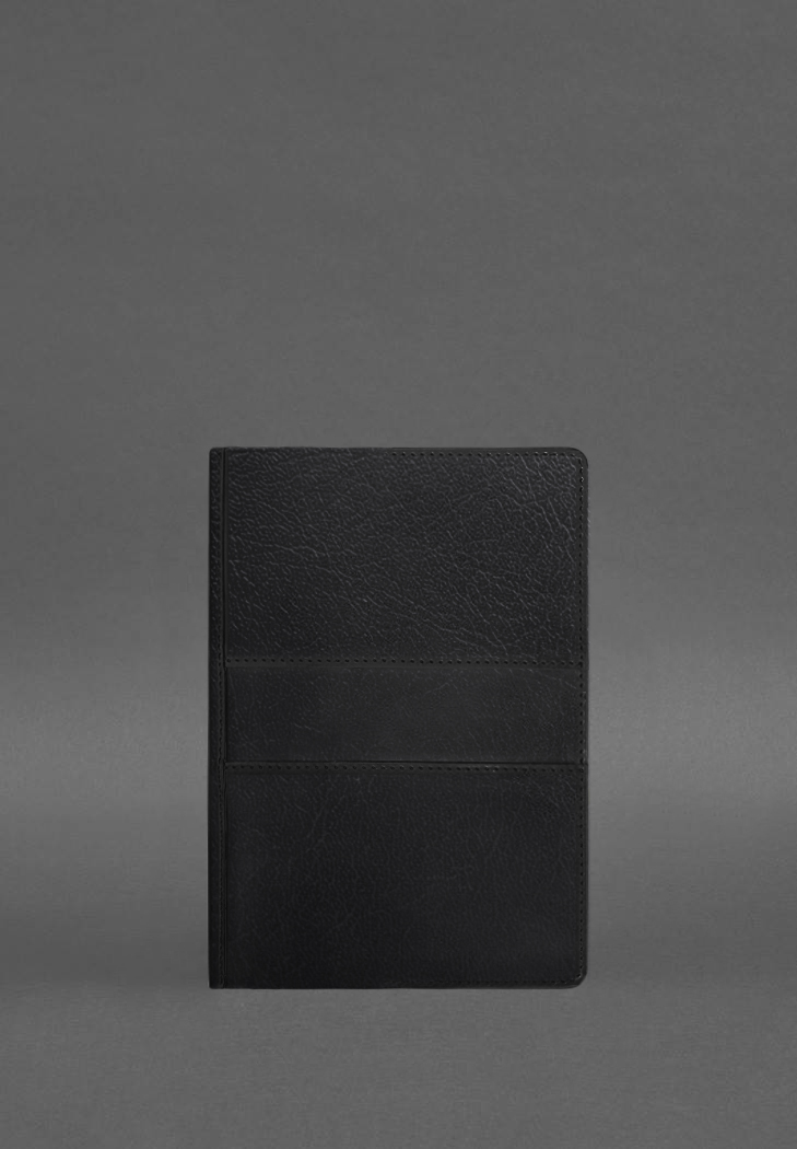 Кожаный блокнот А5 (софт-бук) 9.3 черный краст BlankNote
