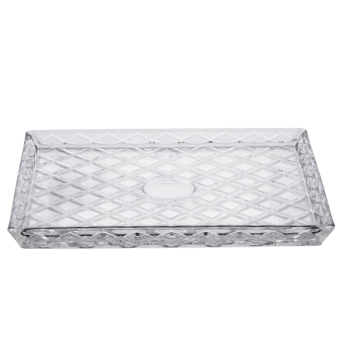 Блюдо для закусок YIWU Lirmartur diamond 24.5x20.5x2 см Прозрачный (HP-YH-39)