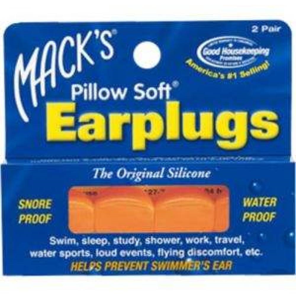 Беруши MACK`S Pillow Soft силиконовые оранжевые для взрослых 2 пары