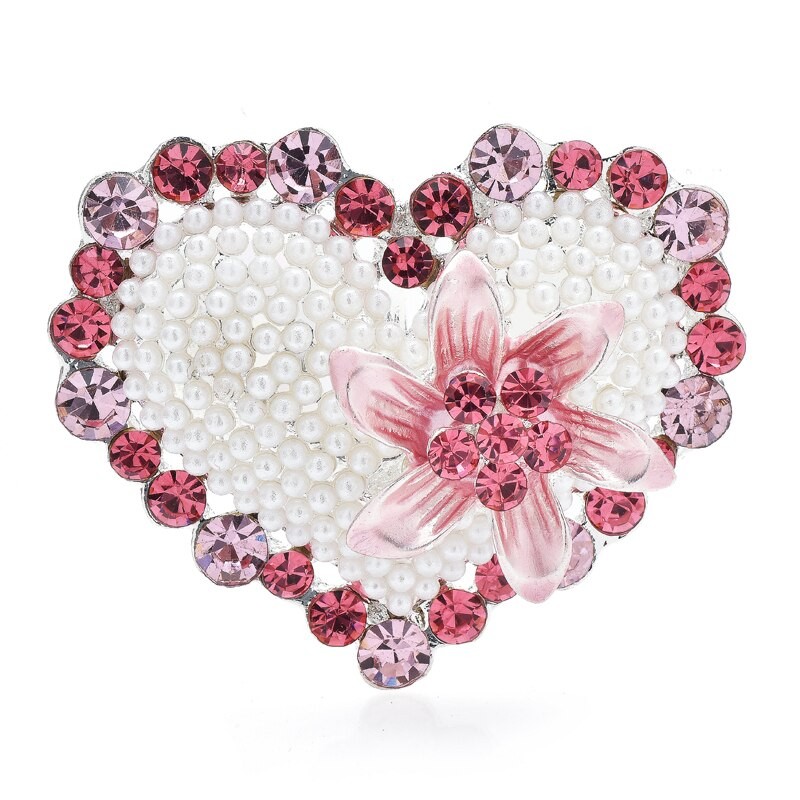 Брошь BROCHE Сердце розовая BRBF113338