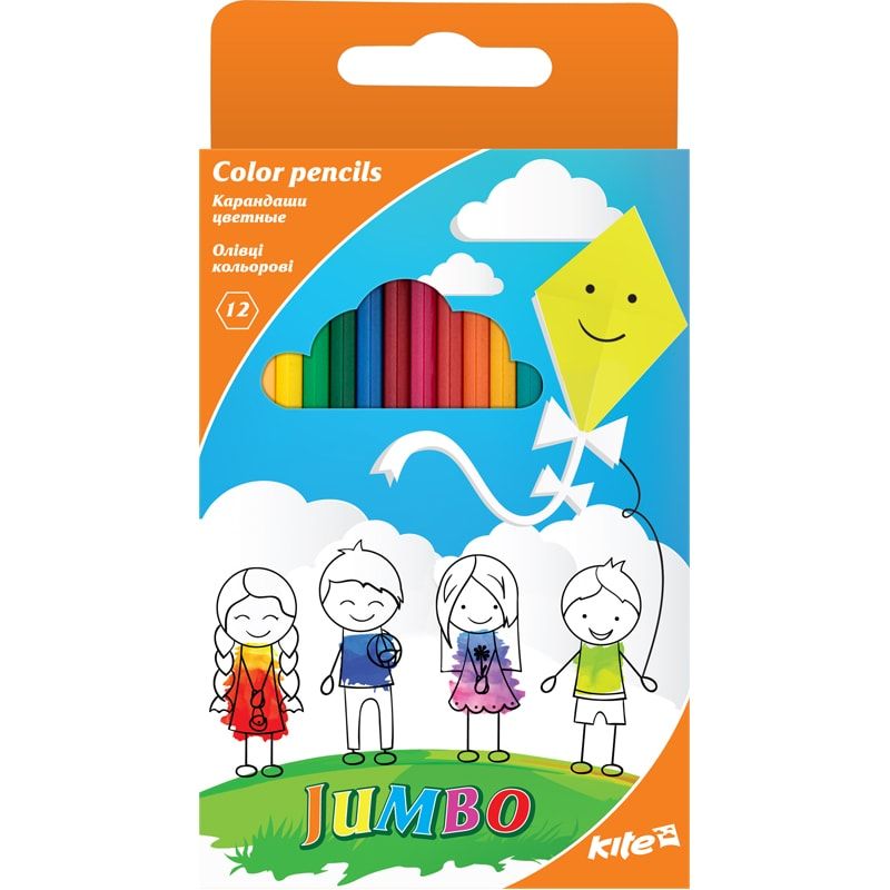 Кольорові олівці Jumbo 12 кольорів MiC (K17-048)