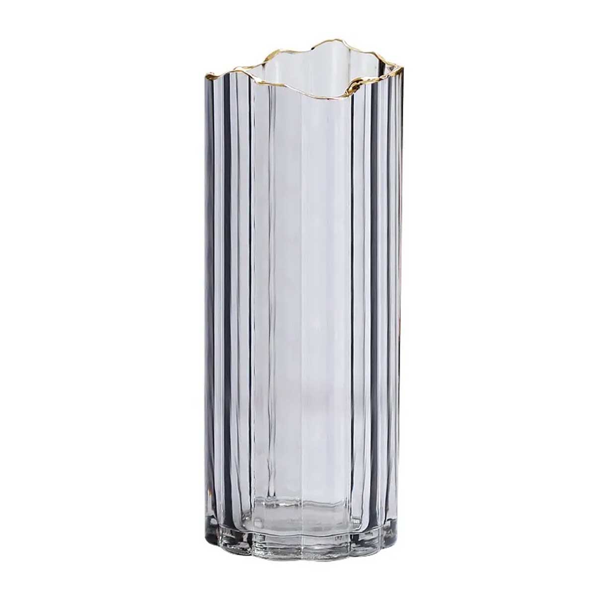 Ваза декоративная стеклянная YIWU Glass Flower 29.5 см Прозрачный (HP-1716)