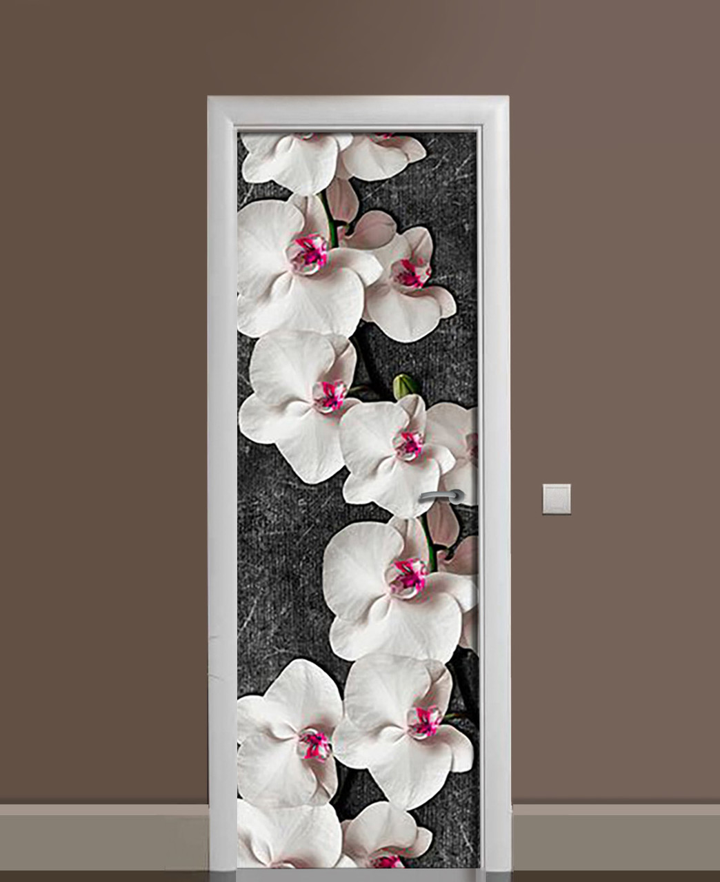 Наклейка на двері Zatarga «Ідеальні орхідеї» 650х2000 мм вінілова 3Д наклейка декор самоклеюча