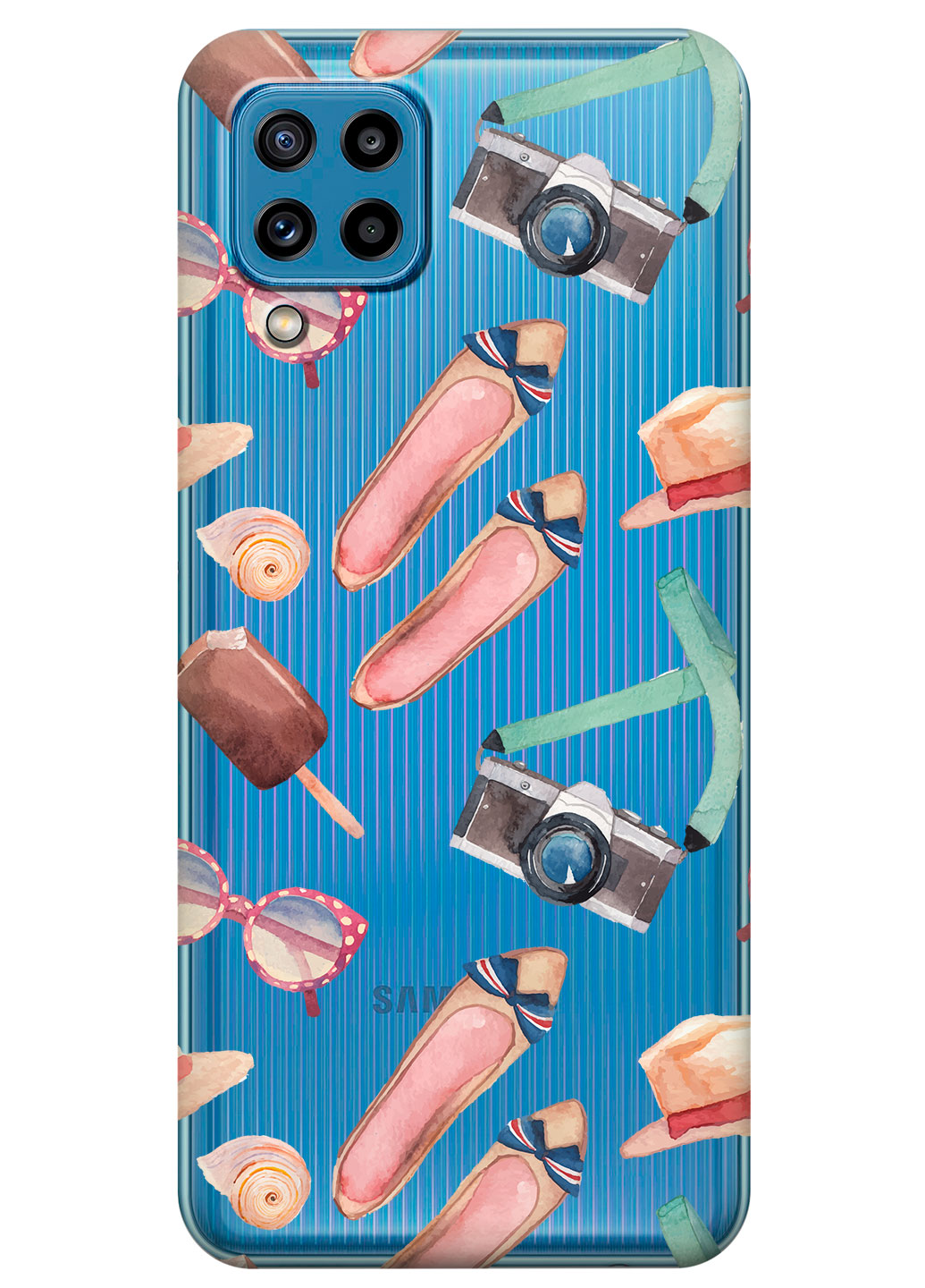 Прозрачный силиконовый чехол iSwag для Samsung Galaxy M32 с рисунком - Женские штучки (KS15215)