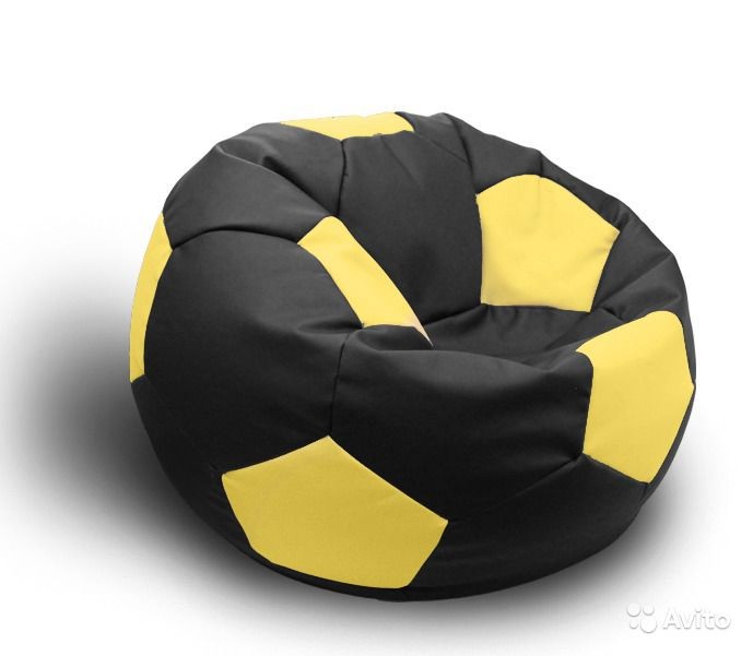 Крісло М'яч Coolki 100 см Чорний із Жовтим (Оксфорд 600D PU)