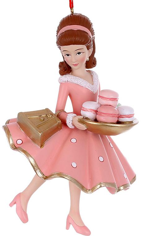 Елочная игрушка BonaDi Girl with macarons 10х15 см Разноцветный DP232142