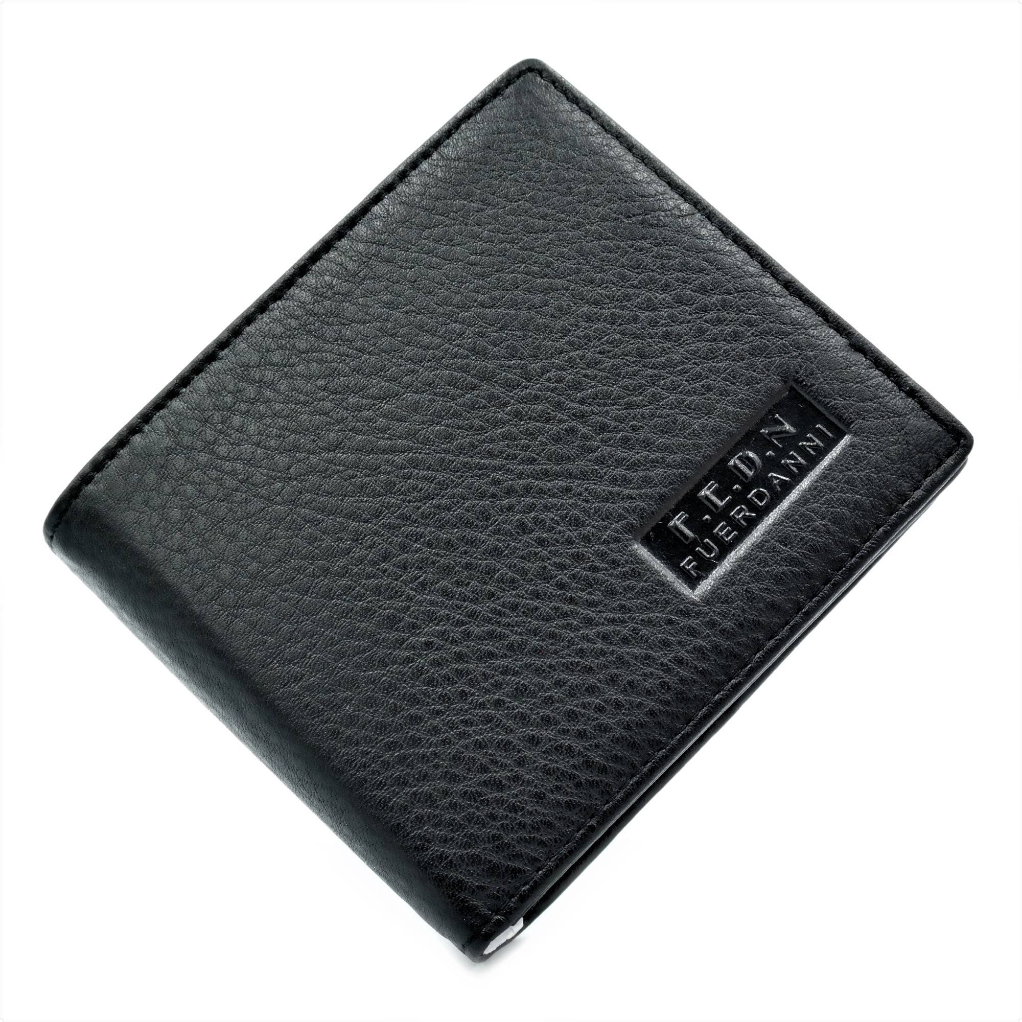 Чоловічий шкіряний гаманець Чорний (nw-k-800-2)