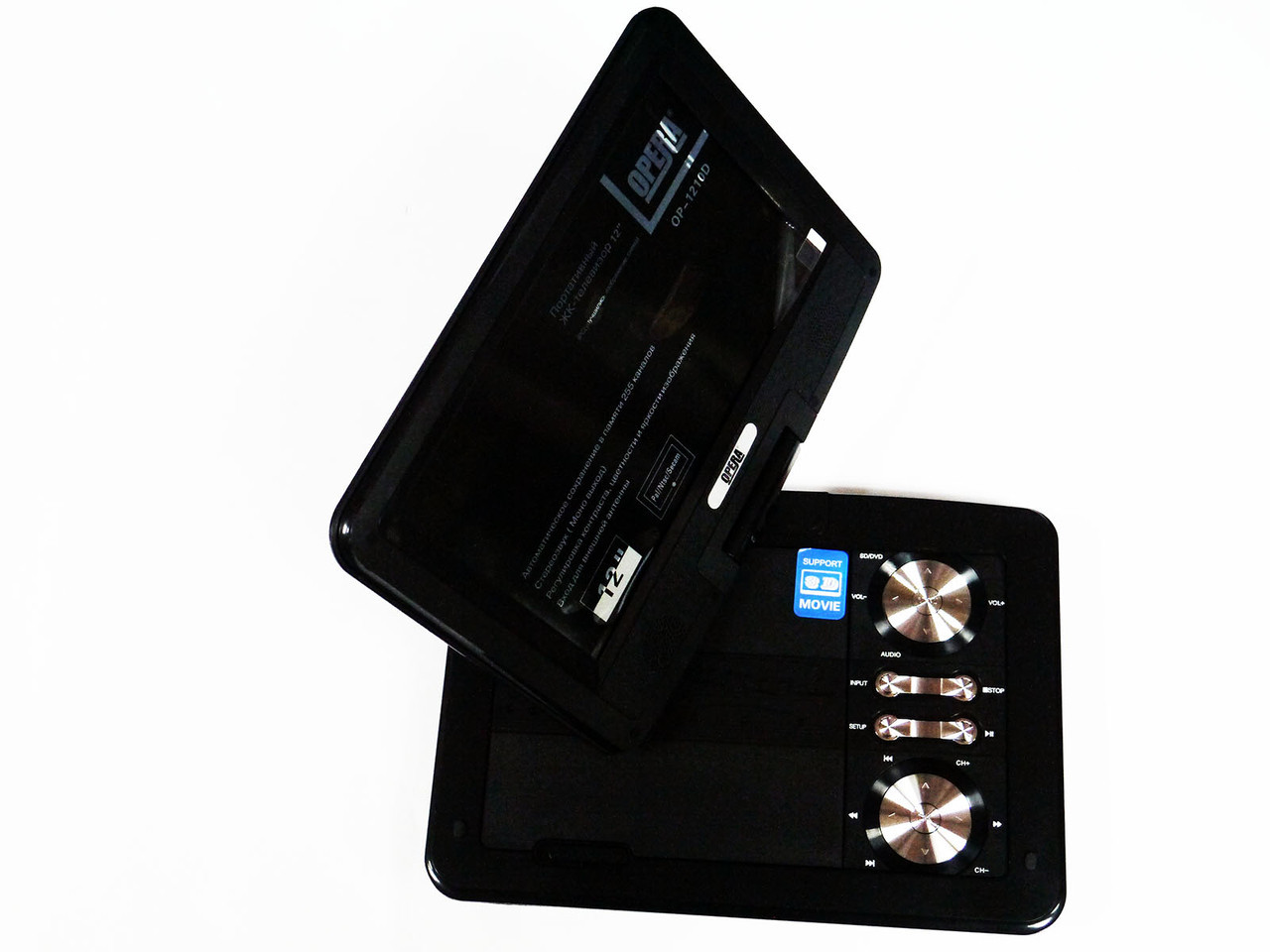 Портативний DVD плеєр Opera OP-1210D 3D 23 см Чорний (3sm_43443894)