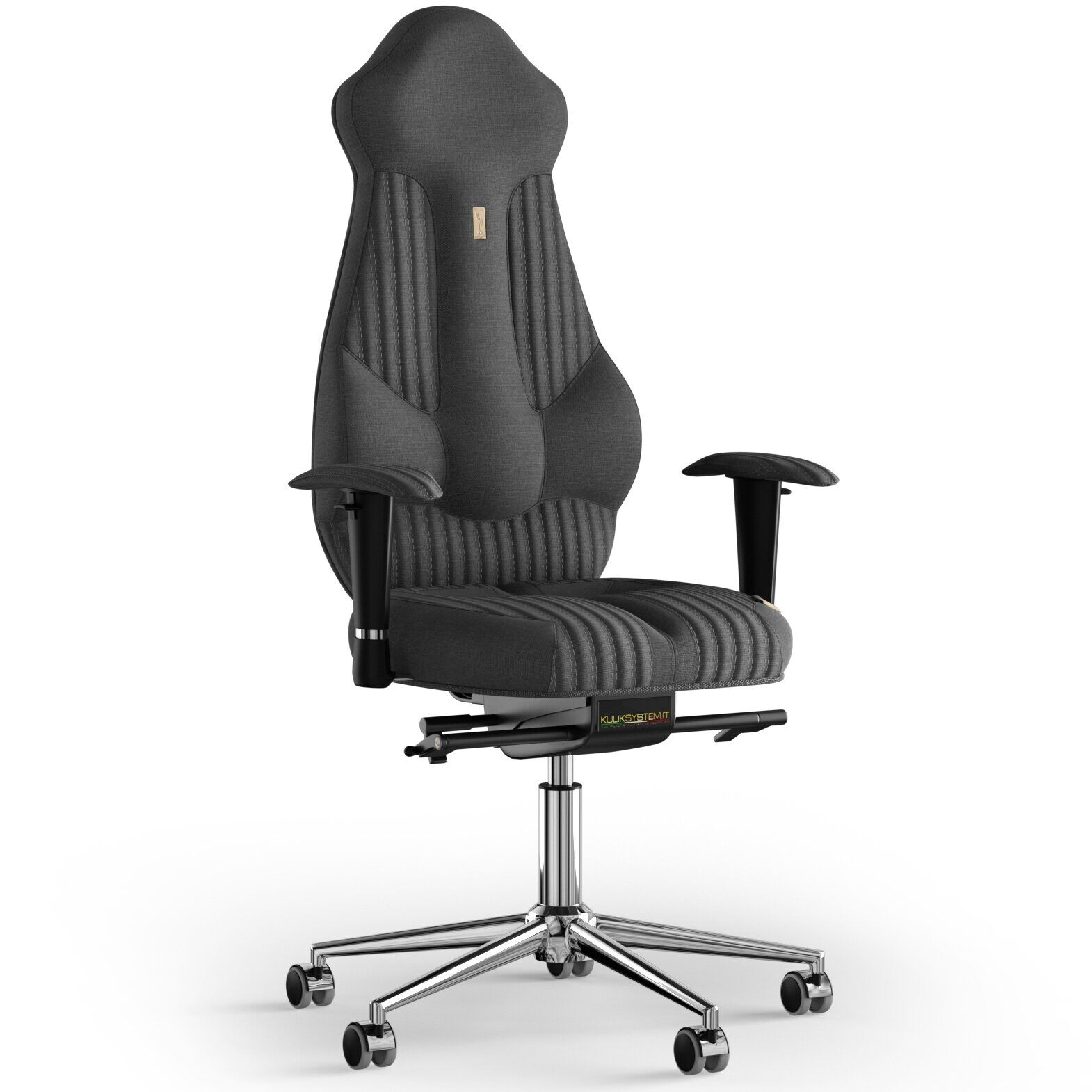 Кресло KULIK SYSTEM IMPERIAL Ткань с подголовником со строчкой Серый (7-901-WS-MC-0506)