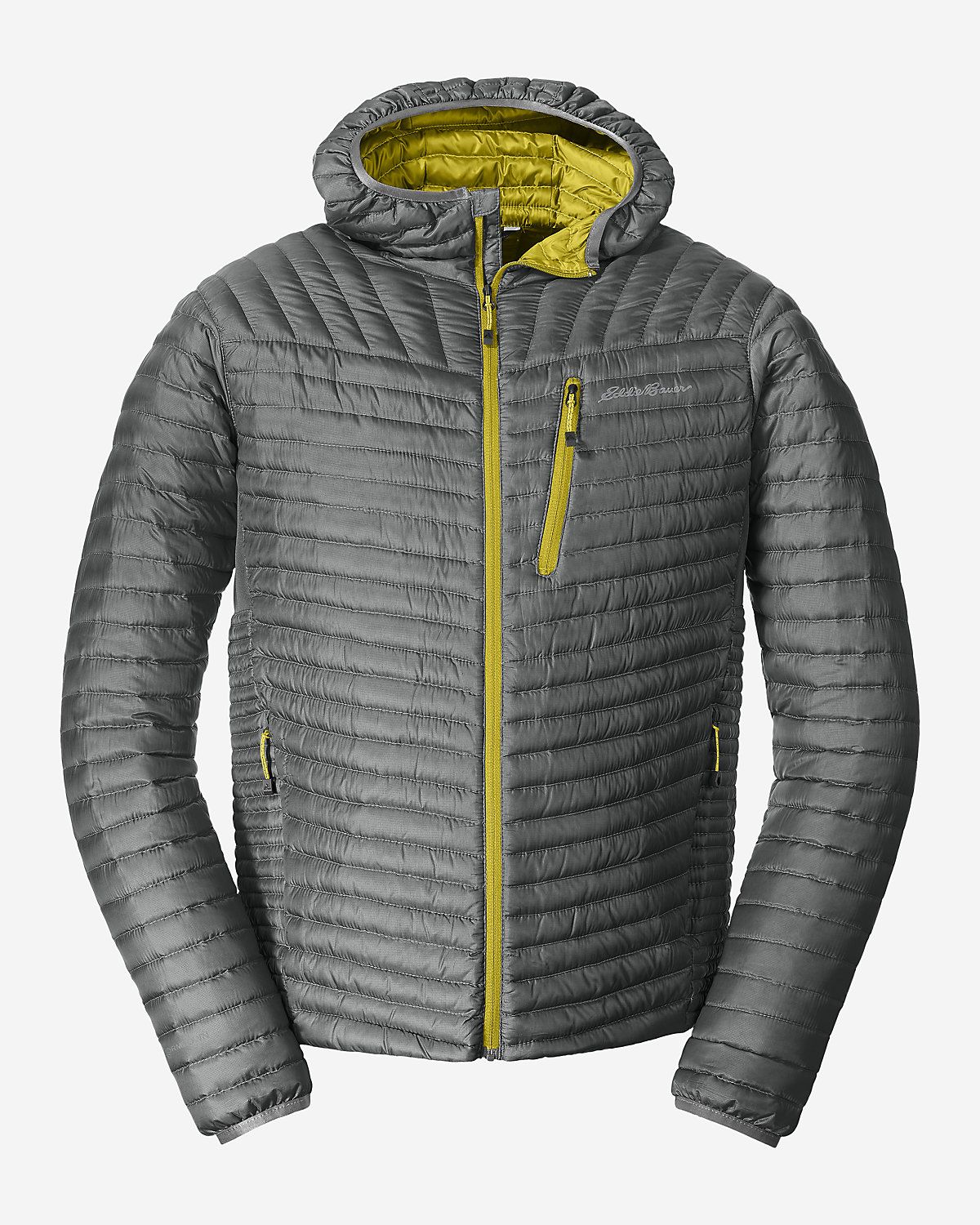 Куртка Eddie Bauer Mens MicroTherm StormDown Hooded L Сірий (0856CD)