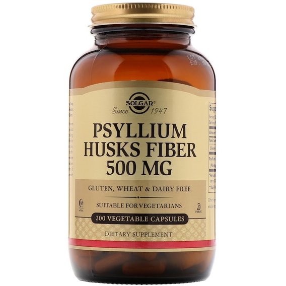 Клетчатка Solgar Psyllium Husks Fiber 500 mg 200 Veg Caps SOL-02315