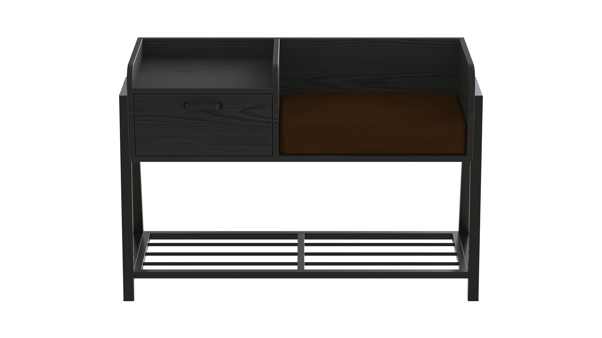 Банкетка із тумбочкою Ferrum-decor Бланка 540x1000x320 метал Чорний ДСП Сосна Кембра 16 мм (BLA0003)