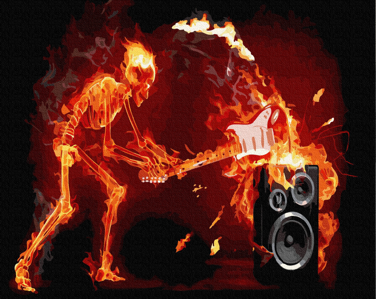 Картина за номерами BrushMe "Вогняний рок" 40х50 см GX27309
