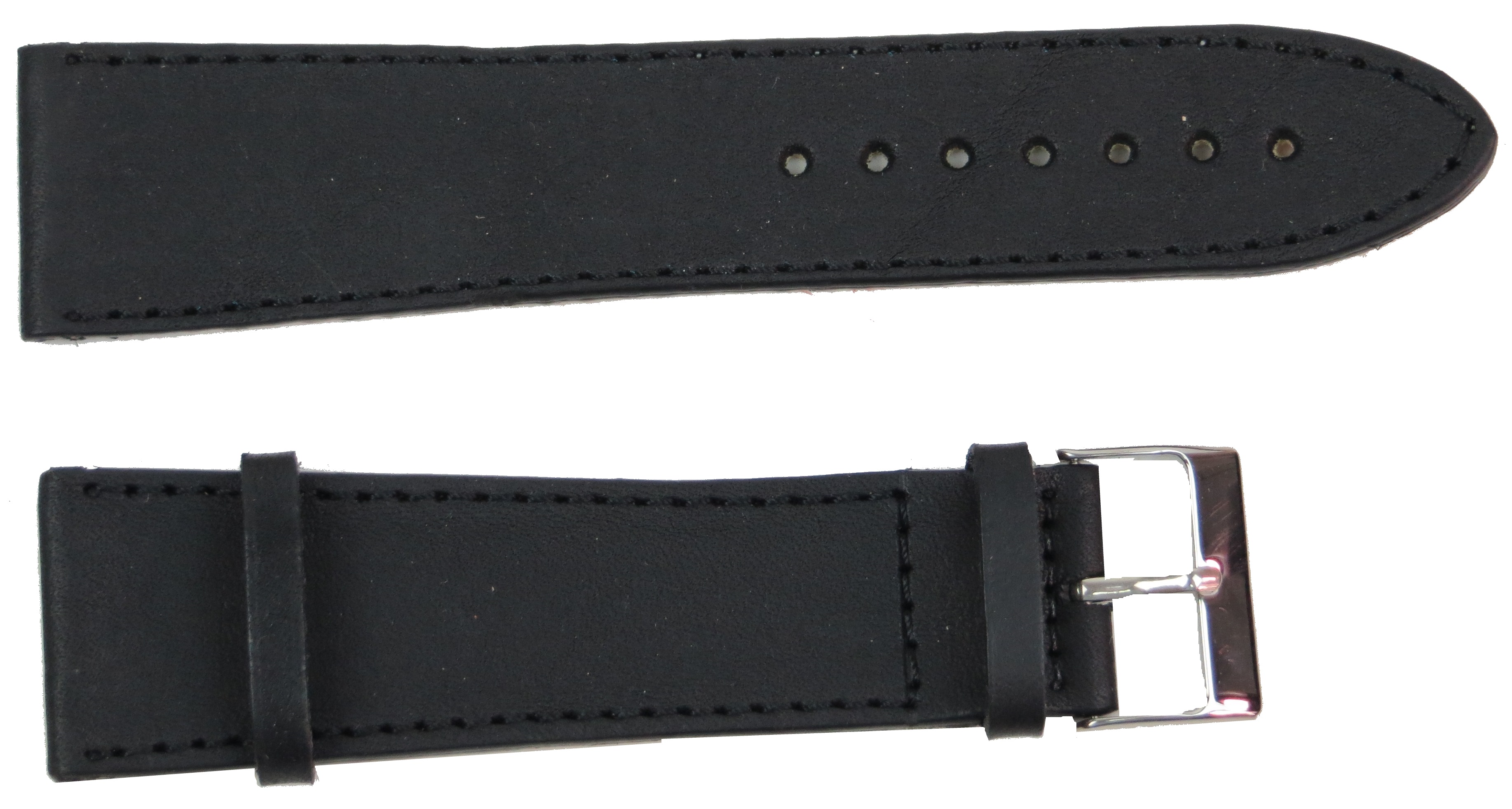 Ремешок для часов кожаный Mykhail Ikhtyar ширина 24 мм Черный (S24-729S black)