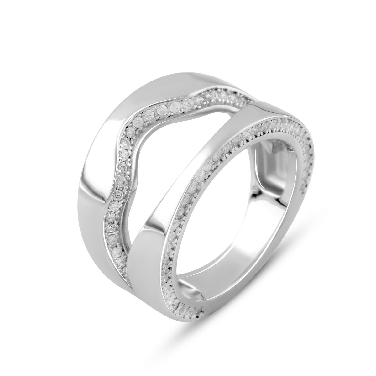 Серебряное кольцо SilverBreeze с фианитами (2031581) 16.5 размер