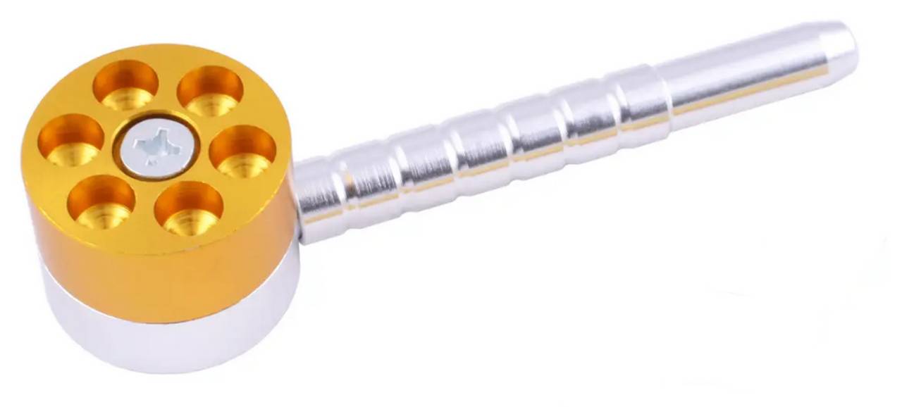 Трубка курительная металлическая револьвер Changfeng HL-190 Gold Silver (15676-hbr)
