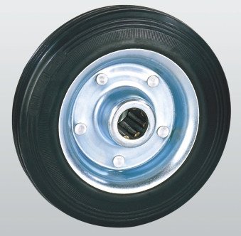 Колеса SNB із чорної гуми з роликовим підшипником 160 мм (10-160х40-R)