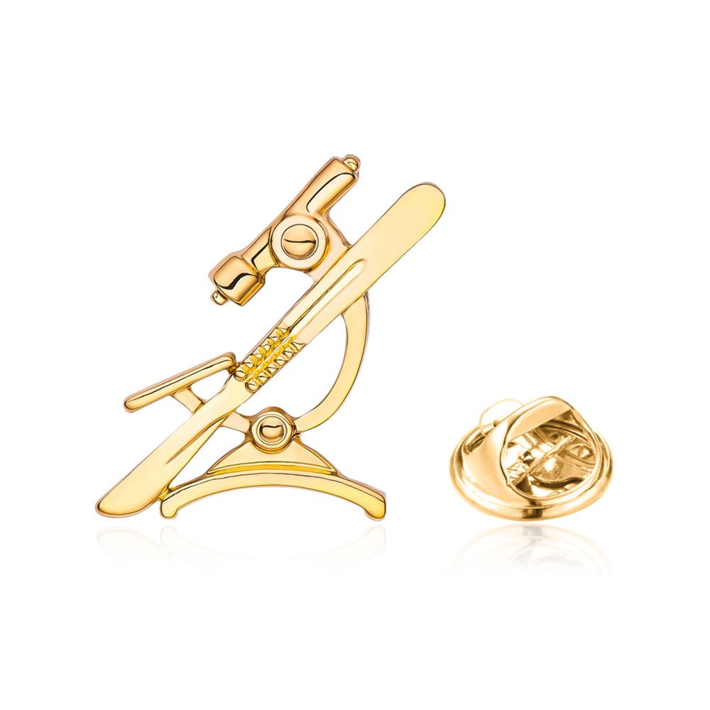 Пин BROCHE Микроскоп и скальпель золотистый BRGV113507