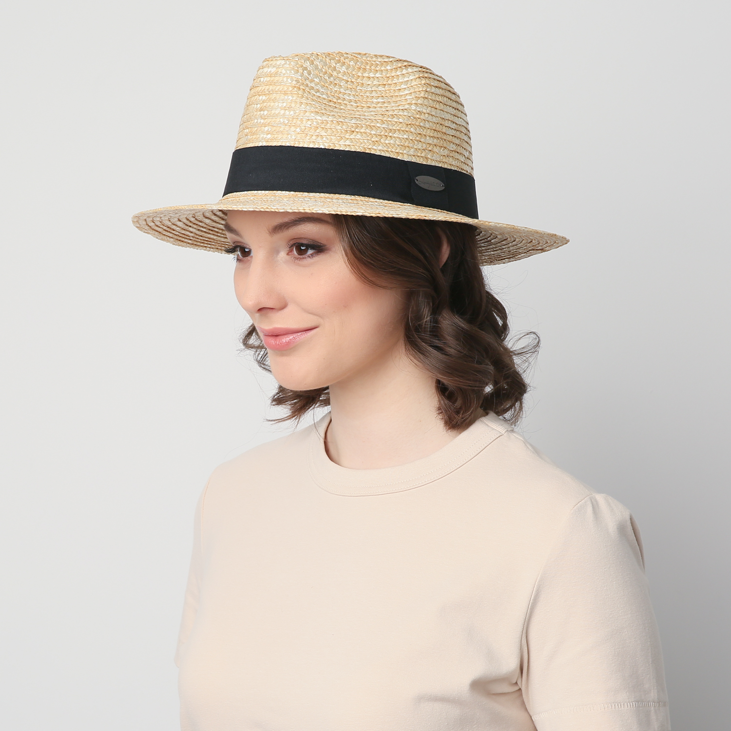 Шляпа унисекс федора LuckyLOOK 844-194 One size Бежевый