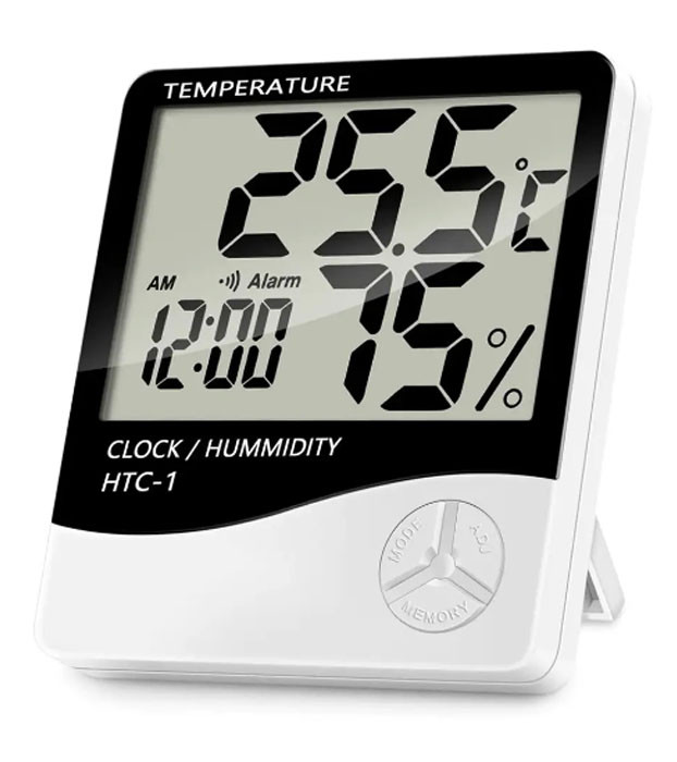 Домашній цифровий Гігрометр Термометр HTC-1 вимірювання температури та вологості Білий (vol-1684)