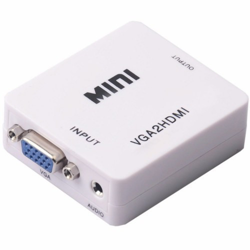 Конвертер переходник видеосигнала VGA to HDMI аудио ooops Mini White (np2_3936)