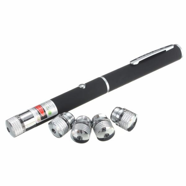 Лазерна указка Noisy Laser Green 5 насадок Чорний (hub_np2_0898)
