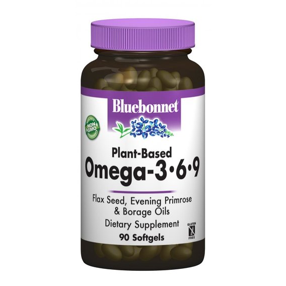 Омега 3-6-9 Bluebonnet Nutrition Omega 3-6-9 Plant-Baset 1000 mg 90 Caps