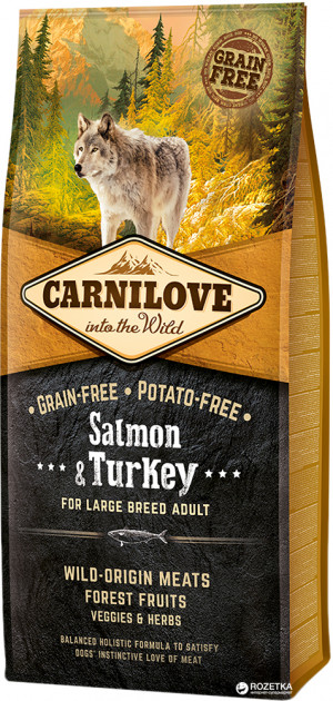 Сухой корм для взрослых собак крупных пород Carnilove Adult Large Breed Salmon  Turkey 12 кг