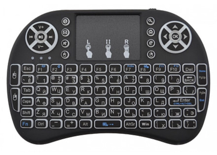Бездротова мультимедійна клавіатура із сенсорною панеллю MK W0818 TOUCH Black (300899BL)