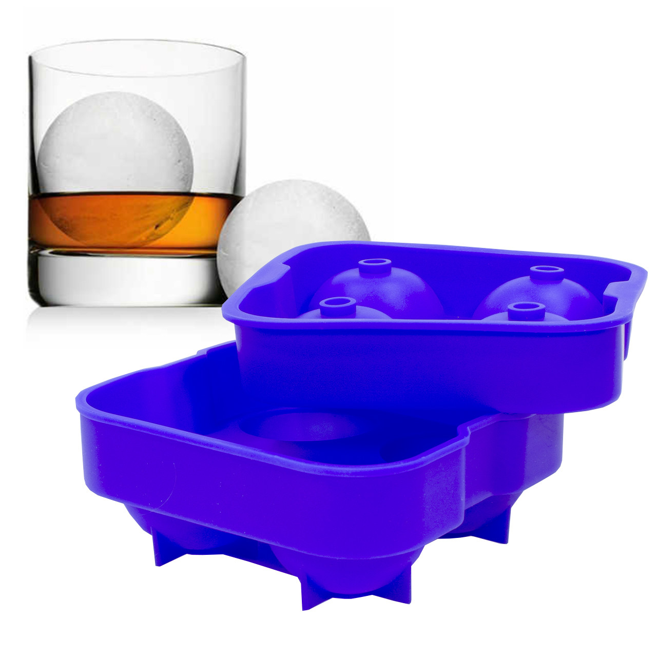 Силіконова форма CUMENSS Крижана куля для льоду та кейк попсів 4 шт Blue (3465-10040)