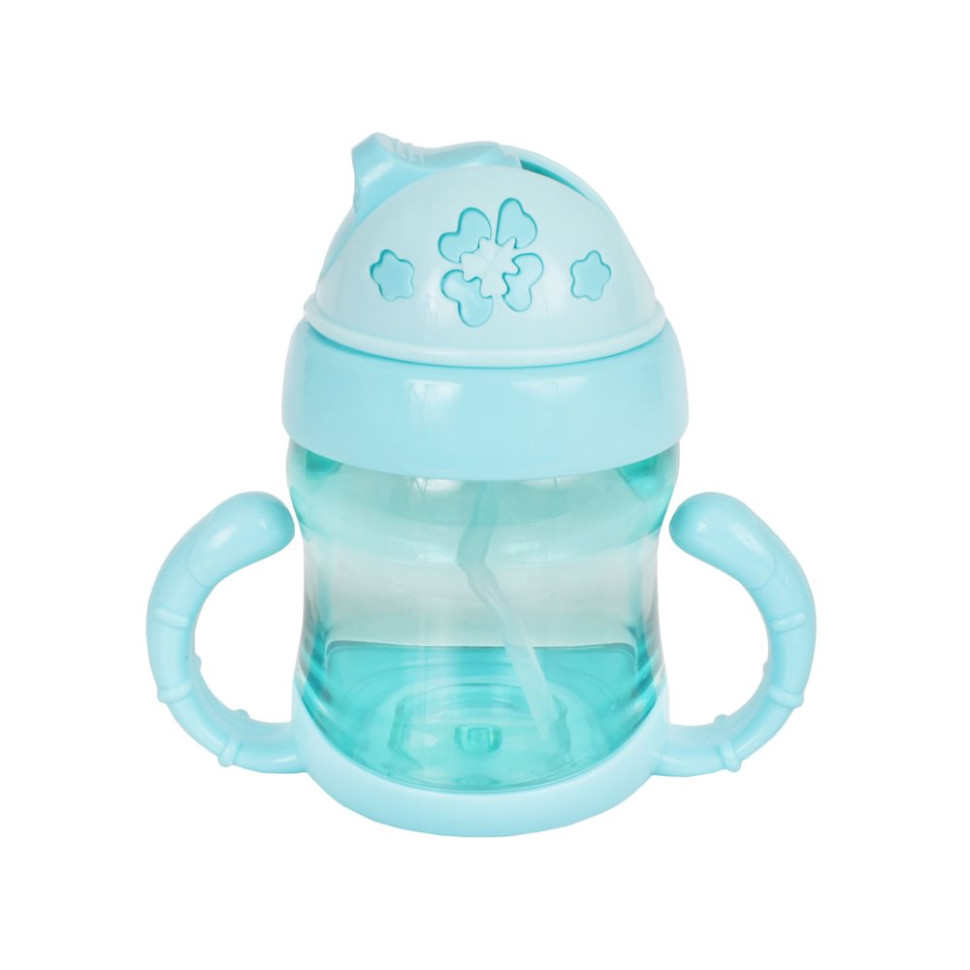 Детский поильник с трубочкой Mega Zayka MGZ-0321 (Turquoise) 150 мл