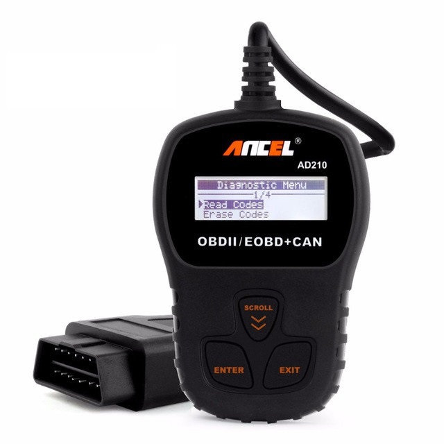 OBD2 сканер діагностичний Ancel AD210 OBD-2 EOBD Чорний (006971)