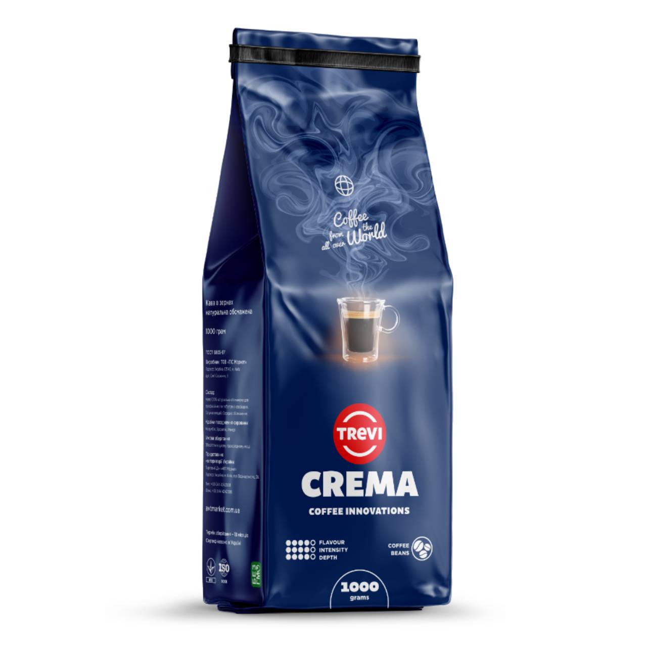 Кофе в Зернах Trevi Crema 50% Арабика 50% Робуста 1кг х 10 шт