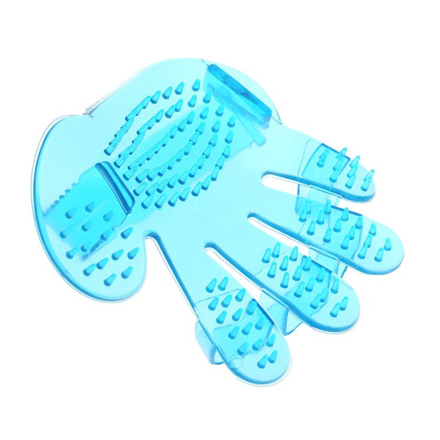 Силіконова щітка для миття тварин Pet Wash Brush Блакитна (780650565Vt)