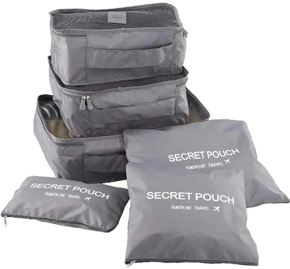 Набор дорожных органайзеров UKC Laundry Pouch Travel 6 шт Серый