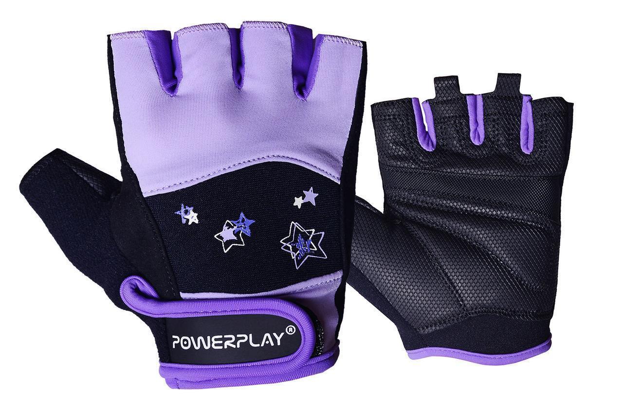 Рукавички для фітнесу PowerPlay 3492 S Чорно-фіолетові (PP_3492_S_Purple)