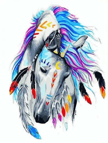 Картина за номерами BrushMe "Кінь індиго" 40х50см GX23671