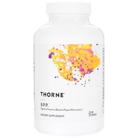 Пищеварительные ферменты Thorne Research B.P.P. (Betaine/Pepsin/Pancreatin), Digestive Enzymes 180 Caps THR-41002