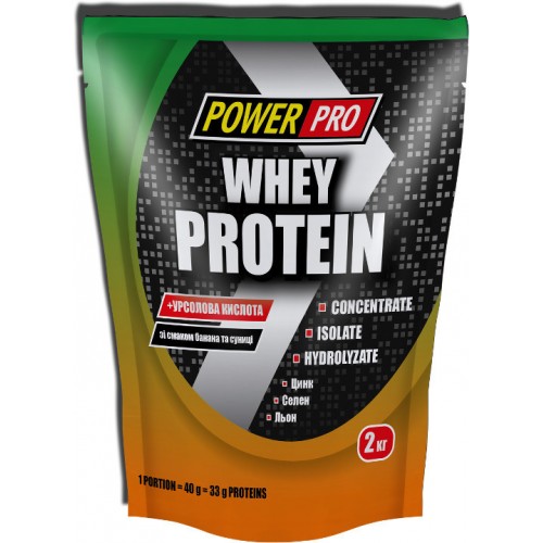 Протеин Power Pro Whey Protein 2000 g /50 servings/ банан + земляника