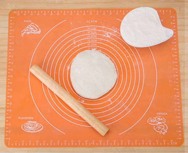 Силіконовий килимок для розкочування та випікання тіста 40 х 50 см помаранчевий A-PLUS 1952