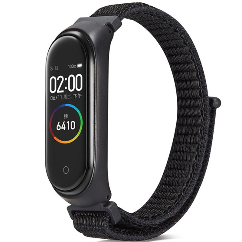 Ремінець Nylon для Xiaomi Mi Band 3/4/5/6 (Чорний) 768784