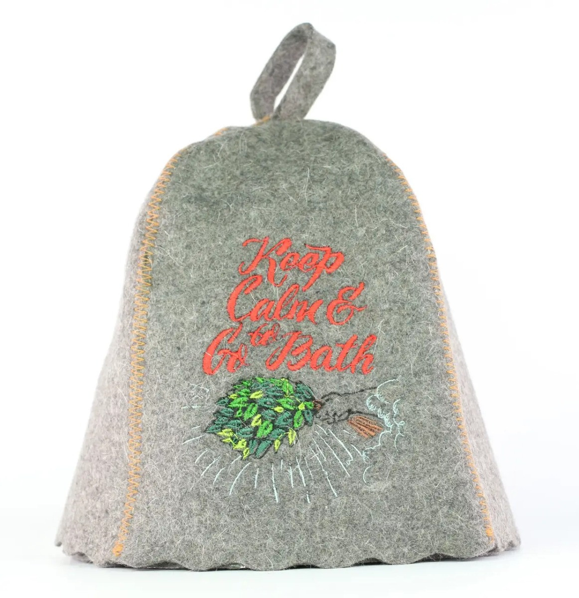 Банная шапка Luxyart One Size Keep calm to go bath натуральный войлок Серый (LA-864)