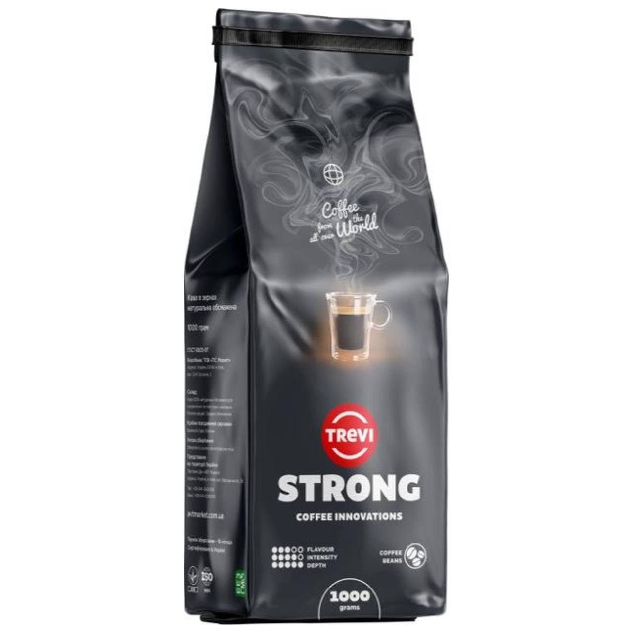 Кава у зернах Купаж Trevi Strong 20% Арабіка 80% Робуста 1 кг