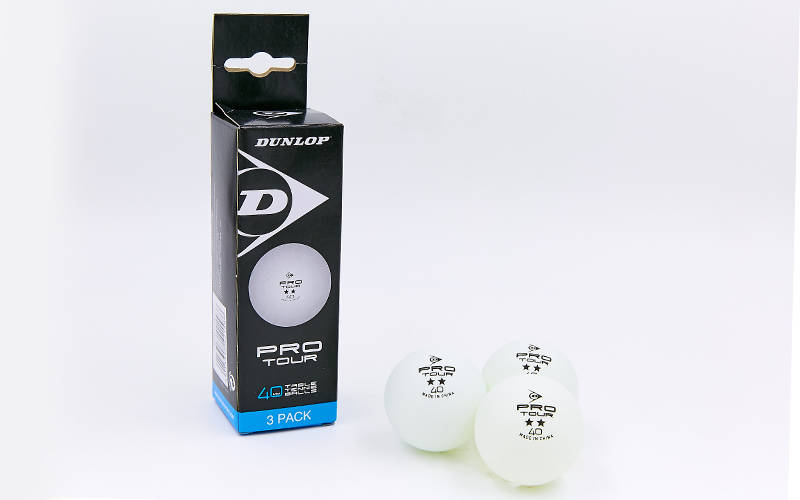 Набор мячей для настольного тенниса 3 штуки Dunlop MT-679158 2star PRO TOUR Белый