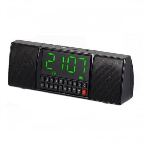 Портативна колонка MP3 годинник WS-1515 bluetooth Чорний (200479)